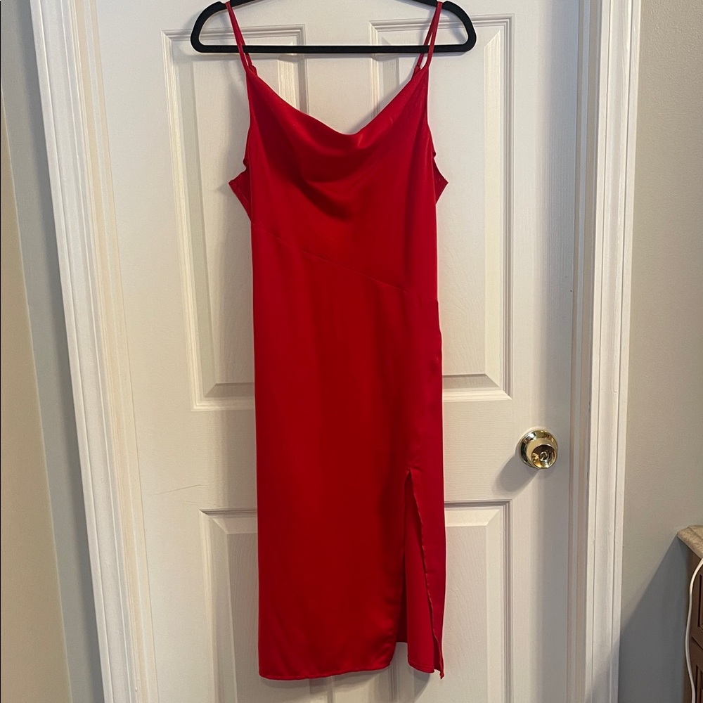 SHEIN Vibrant Red Midi Dress